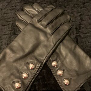 Micheal Kors Leather Gloves with Buttons